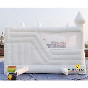 Maison de château gonflable colorée blanche gonflable personnalisée avec videur d'anniversaire de fête de <span class=keywords><strong>location</strong></span> de fosse à balles toboggan - Product Image 3