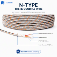 Kabel Ekstensi Termokopel Tipe S untuk Pemanasan Industri Suhu Tinggi 22AWG 0.2mm Berlapis Fiberglass