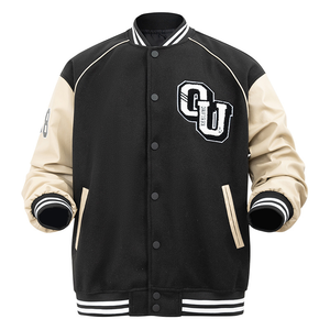 Veste universitaire personnalisée avec logo 3D sur le devant, unisexe, en polyester et coton, 360g, tendance, fabrication OEM, veste d'hiver - Product Image 1