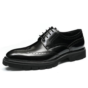 Chaussures de ville pour hommes en cuir véritable faites à la main, légères et confortables, à bout pointu, rehaussantes, type mocassins - Product Image 3