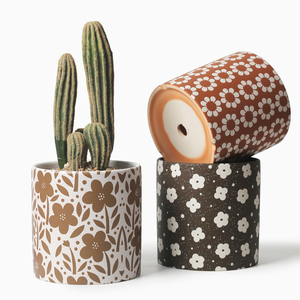 Ceramic Succulent Planter in Garden Style Flower <b>Pots</b> <b>with</b> Straight Cylinder Flower <b>Pot</b> Succulents wholesale products ceramic - Product Image 2