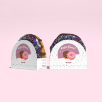 Boîte à donuts personnalisée avec logo, fenêtre arquée unique, emballage de boulangerie en papier alimentaire de qualité supérieure pour gâteaux, macarons et snacks
