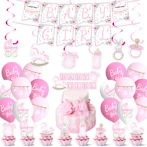 Decoración <span class=keywords><strong>para</strong></span> Fiesta <span class=keywords><strong>de</strong></span> Bienvenida <span class=keywords><strong>de</strong></span> Bebé, <span class=keywords><strong>Bautizo</strong></span>, Cumpleaños, <span class=keywords><strong>para</strong></span> Niño o Niña, Incluye Pancarta, Globos Colgantes, <span class=keywords><strong>Pastel</strong></span>, Recién Nacido - Product Image 2