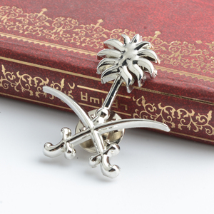 Spilla con Logo della palma saudita d'oro spilla <span class=keywords><strong>regalo</strong></span> in metallo smalto Arabia saudita MIDE spilla con distintivo - Product Image 4