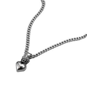 Collar de Moda Hip-hop para Parejas, Estilo Punk, Corona Antigua, Colgante Tridimensional de Amor, Cadena para Suéter, Joyería Natural de Fábrica - Product Image 2