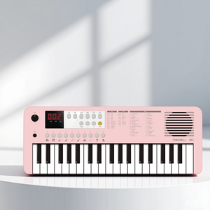 37-Key Nhựa Bàn phím điện tử MK1 xách tay màu hồng với tự động đệm - Product Image 1