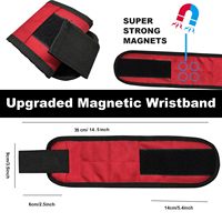 Bracelet magnétique noir - Aimants super puissants pour maintenir les vis/clous/embouts de perceuse. Garantie industrielle d'un an. OEM