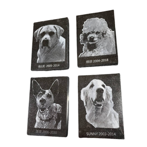 特注天然黒御影石墓石彫刻用シンプルモニュメントサイン墓石スラブ犬猫像 - Product Image 6