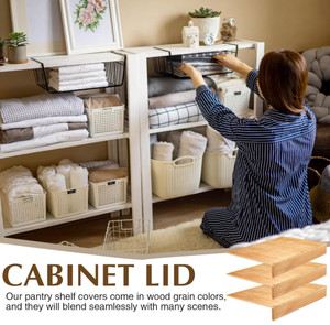 الحمام ريفي المطبخ ملصقات الحبوب الخشبية رف الأسلاك يغطي رفوف المؤن - Product Image 6