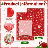Sacs à friandises de Noël personnalisés imprimés, pochettes en plastique verticales avec fermeture éclair, emballages pour bonbons, biscuits et snacks de Noël, sacs cadeaux pour fêtes