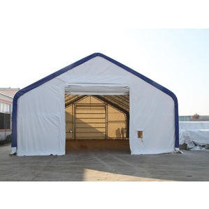 Tente portable à double structure en acier avec couverture en PVC, abri de stockage extérieur imperméable, garage métallique pour véhicules et équipements - Product Image 3