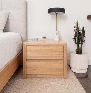 Stylish Handmade Modern Bedside Storage <b>Unit</b> with Double Drawers Durable Solid Wood Furniture for Sophisticated <b>Bedroom</b> Decor - Product Image 2