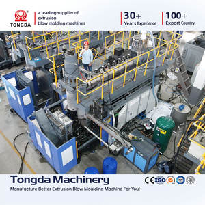 Machine d'extrusion et de soufflage de fûts <span class=keywords><strong>en</strong></span> plastique bleu HDPE/PE de 50/55 gallons avec fermeture automatique du dessus du baril - Product Image 4