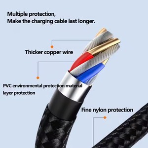 Nhà máy tùy chỉnh 15cm dệt 2A ngắn di động 3 trong 1 <span class=keywords><strong>USB</strong></span> sạc cáp Loại C để <span class=keywords><strong>USB</strong></span> 2.0 với Keychain Cáp - Product Image 5