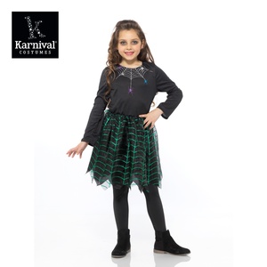 ODM Whole Sale Day of the Dead <strong>Ghost</strong> Bride <strong>Costume</strong> Halloween <strong>Costume</strong> with Spiderweb Dress for Children's Stage Dressing-Up - Product Image 2