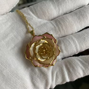 Coffret cadeau pour la fête des mères, bijoux en métal, collier en <span class=keywords><strong>or</strong></span> plaqué <span class=keywords><strong>or</strong></span> avec fleur de rose, coffret cadeau pour une joyeuse fête des mères - Product Image 3