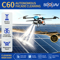 Drone de nettoyage solaire avec système haute pression, double buses oscillantes, haute efficacité pour les fermes photovoltaïques