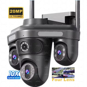 20 ميجا بكسل 4 عدسات 4 شاشات 10X تكبير بصري IP PTZ كاميرات خارجية أمان واي فاي تتبع ذكي للمنزل لاسلكي CCTV - Product Image 1