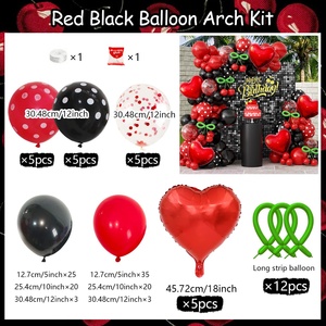 Set <span class=keywords><strong>de</strong></span> Globos con Forma <span class=keywords><strong>de</strong></span> Arco Rojo y Negro, con Globo <span class=keywords><strong>de</strong></span> Aluminio en Forma <span class=keywords><strong>de</strong></span> Corazón Rojo, Ideal para Fiestas <span class=keywords><strong>de</strong></span> <span class=keywords><strong>Solteros</strong></span> y Cumpleaños - Product Image 6
