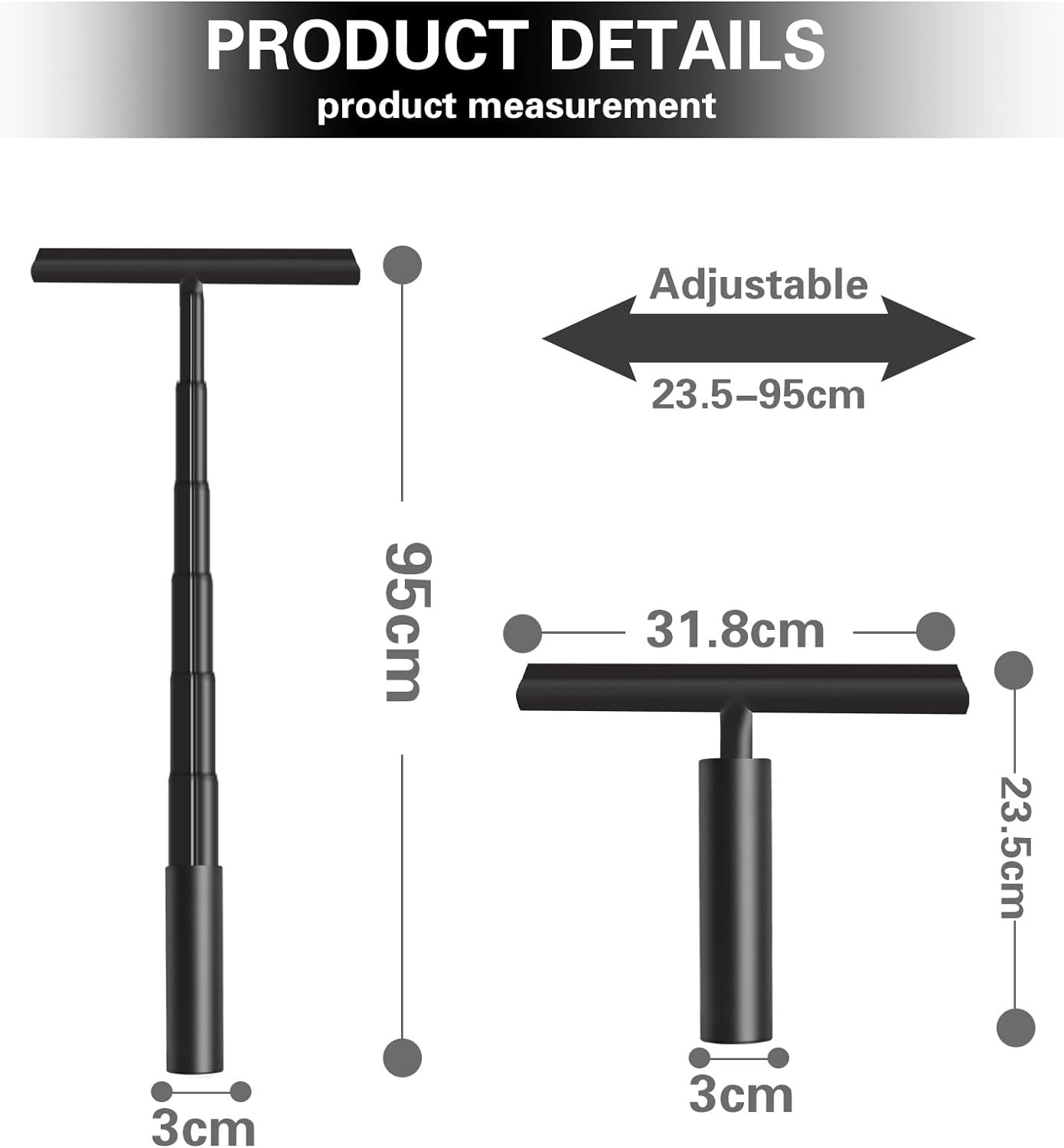 New Coming Stainless Steel Retractable Silicone Window Shower Squeegee Heavy-Duty Bathroom Squeegee for Shower Glass Doors · image 3