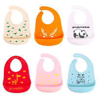 BSCI certifié personnalisable léger, doux et étanche réglable alimentation de bébé bavoirs de qualité alimentaire bébé silicone
