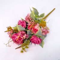 Bouquet de roses artificielles en forme d'éventail, idéal pour les cérémonies funéraires, les mariages et la décoration de table à la maison - Offre spéciale