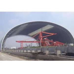 Edificio de almacenamiento de cúpula de alta calidad, estructura de acero, cobertizo de carbón seco, marco espacial de acero, planta de energía