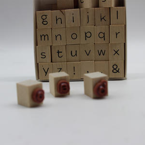 Venta al por mayor preescolar escritura juguete 30 minúsculas número alfabeto letra madera sello nuevo sello conjunto para todas las edades estampado - Product Image 5