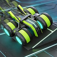 Voitures télécommandées RC pour enfants, 4x4, drift, cascades, course, 360° Flip, tout-terrain, 2,4 GHz, batterie électrique, roues lumineuses