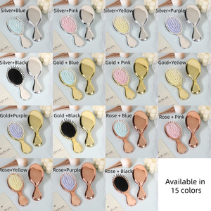 Electroplated Air Cushion Massage <strong>Brush</strong> Portable <strong>Hair</strong> <strong>Brush</strong> for Kids Rose Gold Silver <strong>Travel</strong> <strong>Hair</strong> <strong>Brush</strong> - Product Image 3