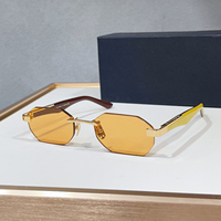 Lunettes de soleil hexagonales vintage sans monture pour hommes et femmes, verres UV400, tendance, haute qualité, pour la conduite et les vacances