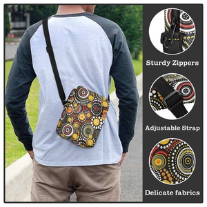 Boho Australian Aboriginal Art Design Mini Messenger Bag Custom Print Nylon Messenger Women Crossbody <b>Shoulder</b> Bag with <b>Strap</b> - Product Image 6