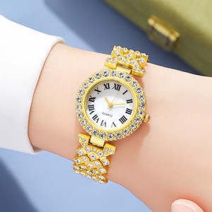 Fashion Luxury Full Crystal 5 Pcs <b>Watch</b> Necklace Earrings <b>Ring</b> Set for Women Rhinestone Wristwatch Female Bracelet Set Gift - Product Image 4