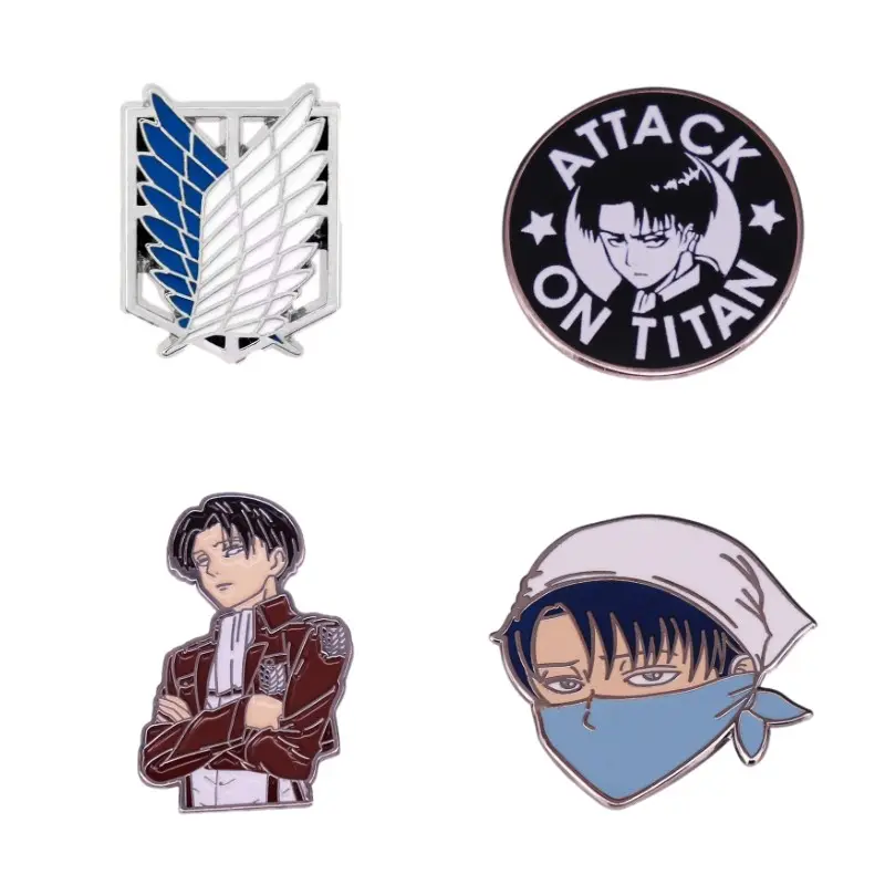 Excellent Quality Hot Blooded Anime Attack Captain Enamel Lapel Pin Cool Survey Corps Boy Brooch Badge Jewelry Accessories Gift