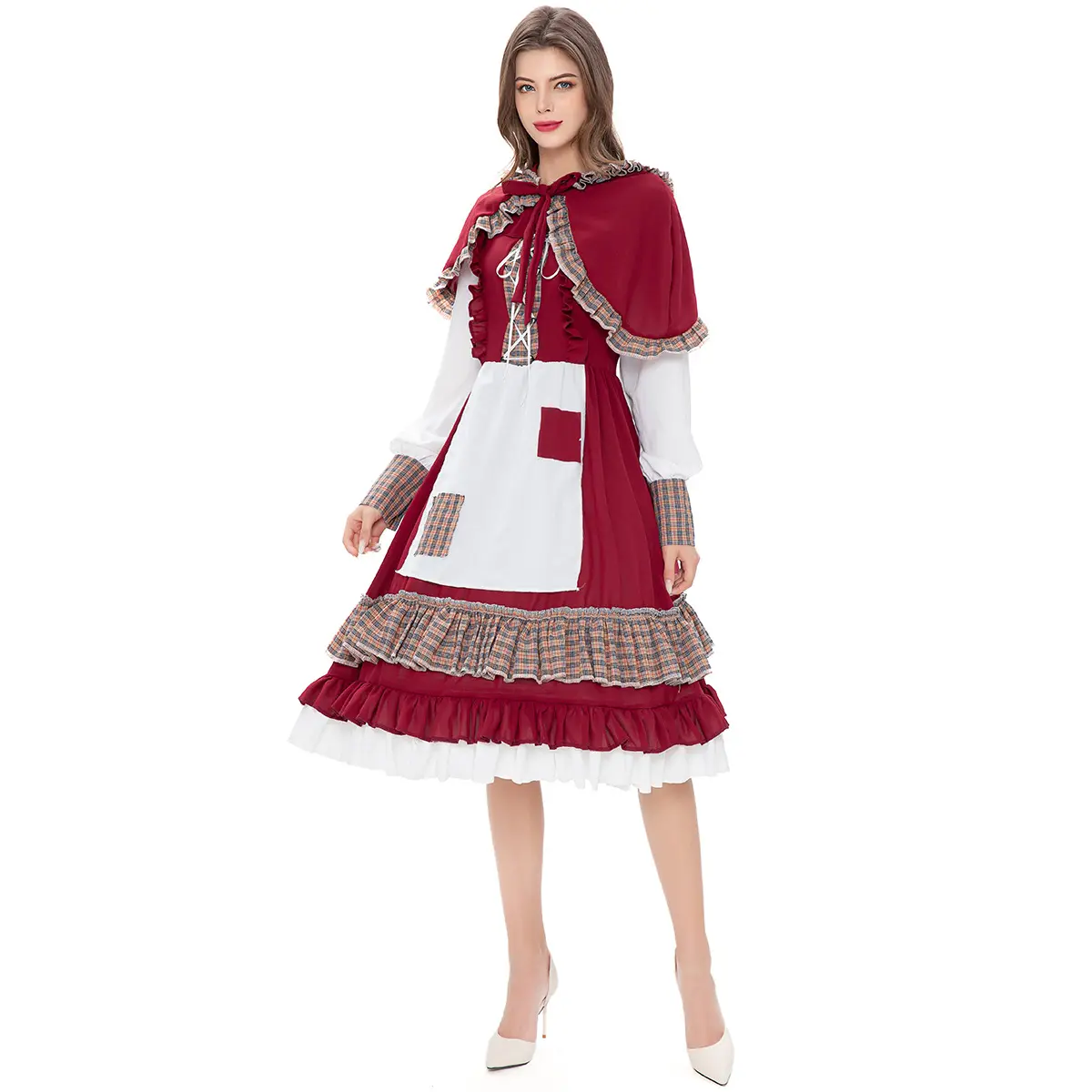 Trang phục trang trí Giáng sinh Little Red Riding Hood hiệu suất mặc TV phim trang phục