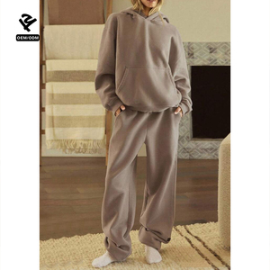 F5782 Tùy Chỉnh Hai Mảnh Thiết Lập Phụ Nữ Quần Áo Mồ Hôi Đặt Sweatsuit Phù Hợp Với Trang Phục Zip up Hoodie Chạy Bộ Thiết Lập Athleisure Loungewear - Product Image 3