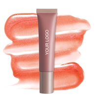 Huile pour les lèvres liquide minérale hydratante longue durée de marque privée Logo personnalisé brillant à lèvres hydratant plus dodu pour repulpant