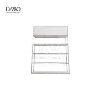 Expositor de Cuatro Niveles de Acero Inoxidable Pulido con Estructura Metálica Desmontable, Soporte para Pasteles, Flores y Botellas, Ideal para Alquiler en Eventos