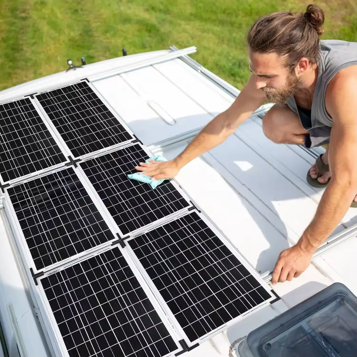 100W 200W 300W 400W Monocrystalline <strong>Solar</strong> <strong>Panel</strong> <strong>Kit</strong> for Motorhome/RV/Caravan Charge <strong>12V</strong>