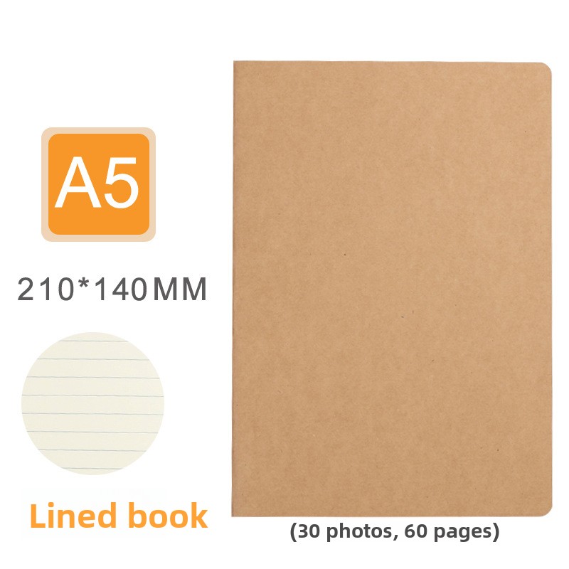 สมุดปกหนังวัว A5 แบบมีเส้น