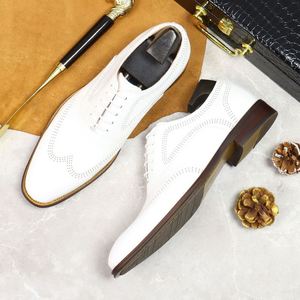 Chaussures habillées en cuir Oxford faites à la main de haute qualité à lacets pour mariages décontractés d'automne - Product Image 4
