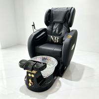 Fauteuil de Pédicure Professionnel Européen de Luxe pour Spa des Ongles, avec Bain de Pieds Électrique, Réglable et Inclinable, Massage des Pieds et Drainage Automatique