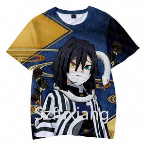 T-shirt da uomo all'ingrosso cartone animato <span class=keywords><strong>anime</strong></span> demone <span class=keywords><strong>Slayer</strong></span> design per adulti bambini 3D digitale stampato girocollo manica corta T-shirt in Mesh - Product Image 3