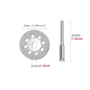 12pc 25mm enduit Mini lame de scie outil rotatif <span class=keywords><strong>diamant</strong></span> <span class=keywords><strong>disque</strong></span> de coupe pour <span class=keywords><strong>Dremel</strong></span> perceuse bois céramique Cutter outils électriques - Product Image 2