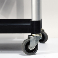 Chariot utilitaire en plastique pour hôtel commercial avec roues verrouillables, design à 3 niveaux, capacité de 200 lb
