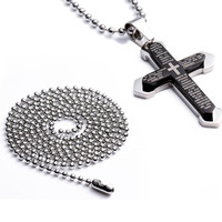Chaîne de perles en acier inoxydable 304 de 3,2 mm de longueur personnalisée, cadeau chrétien classique pour étiquettes de vêtements et colliers