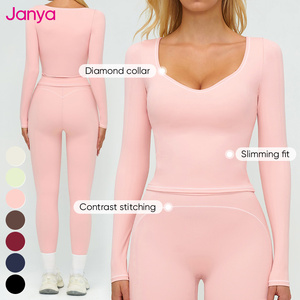 Conjunto Deportivo Janya de Alta Gama, Shorts de Yoga de Cintura Alta y Top Deportivo para Mujer, Ropa Deportiva con Bloques de Color, Conjunto de 2 Piezas para Gimnasio y Fitness - Product Image 5