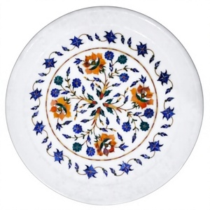 Placa con incrustaciones de mármol Makrana blanco a precio de fábrica, juego de regalo de negocios hecho a mano, placa con incrustaciones de mármol blanco elegante - Product Image 1