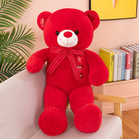 Peluche Ours Doux de Qualité Supérieure, Peau Originale, 80cm, 100cm, 120cm, Je t'aime, Rouge, Cadeau Saint-Valentin, Anniversaire