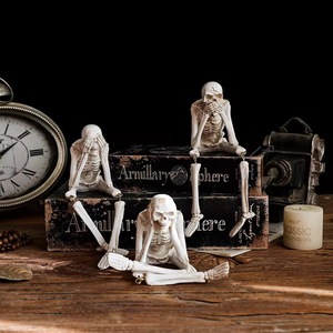 2025 Halloween <span class=keywords><strong>squelette</strong></span> lecture Spooky résine Figurine écologique décor de table pour les fêtes jardins Festivals - Product Image 4